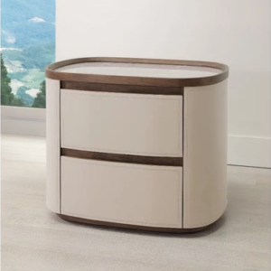 A26-02 維克托馬鞍皮岩板床頭櫃