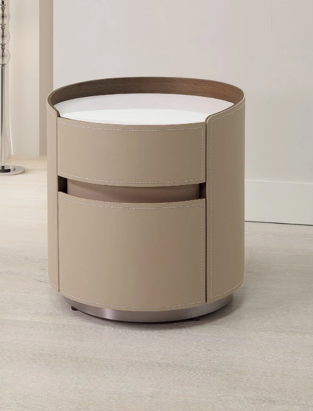 A26-05 尼索斯馬鞍皮岩板床頭櫃