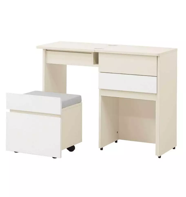 204-2 萊拉1.65尺掀式伸縮鏡台 含椅 (貓抓化妝椅尺寸:寬42.5*深34*高46公分)  (可當書桌使用 恕不拆賣)