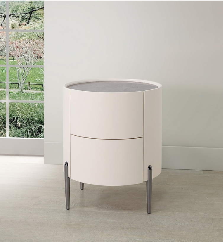 A30-03 米蘭圓型岩板床頭櫃