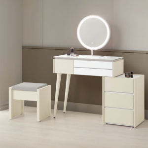 208-2 萊拉2.65尺岩板伸縮鏡台 含椅 (不分左右方向)