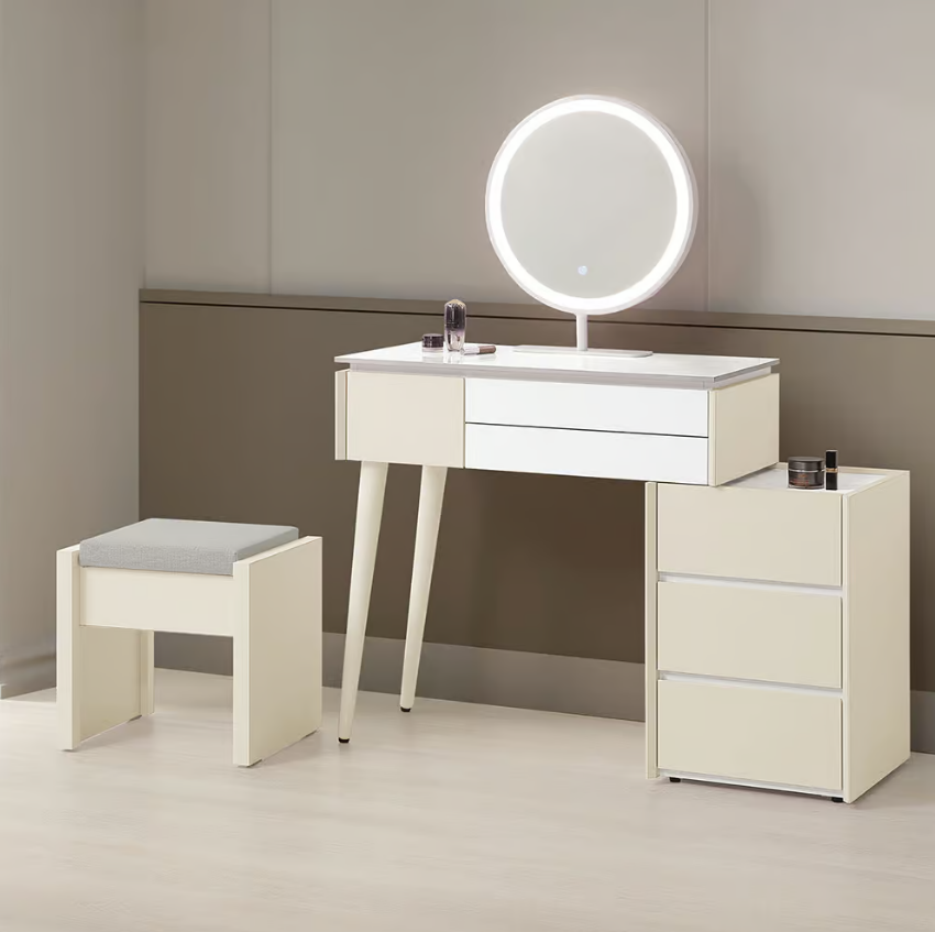 208-2 萊拉2.65尺岩板伸縮鏡台 含椅 (不分左右方向)