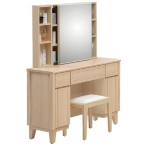 E2-8 米樂實木洗白3.3尺鏡台 含椅