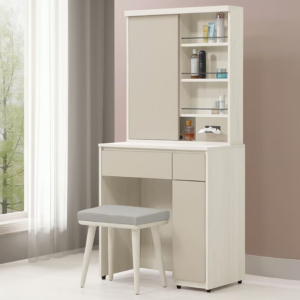 224-3 蕾佳娜2.6尺推門鏡台 含椅 (鏡座高度81.5cm)