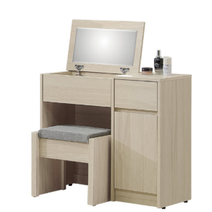 A51-08 克勞黛2.7尺雙暗抽掀鏡台 含椅