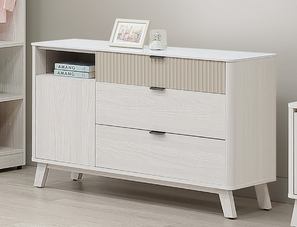 A55-08 索菲亞4尺岩板三抽收納櫃