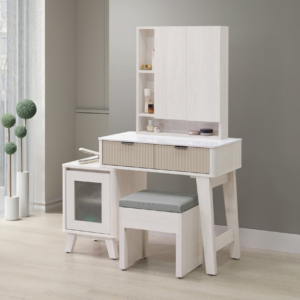 A56-01 索菲亞2.7尺岩板伸縮鏡台 含椅