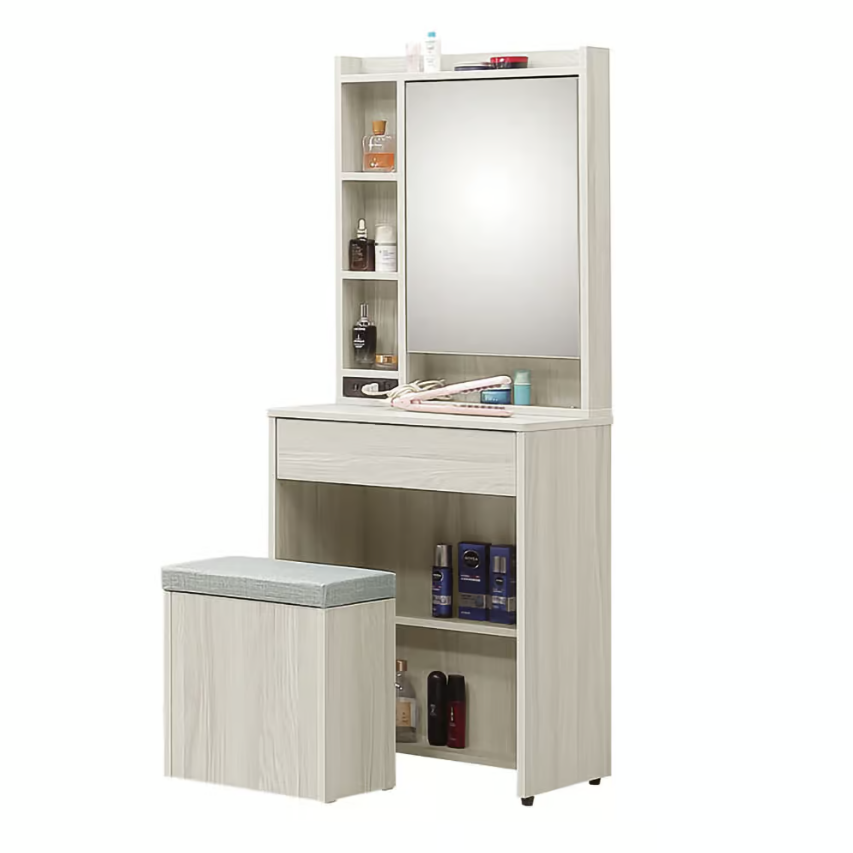 234-2 閃電2尺鏡台 含椅 (鏡座高度80cm)(鏡框附20w Type-A+C+雙插頭)