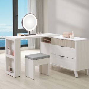 A56-02 索菲亞4尺岩板功能伸縮鏡台組 含椅