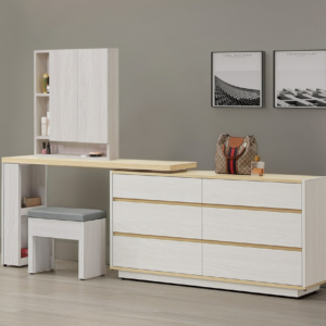 A69-09 泰勒4.4尺功能伸縮鏡台 含椅 可左、右自由擺放