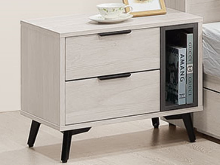 263-2 貝芮特床頭櫃 單 (腳為12cm造型鐵腳)