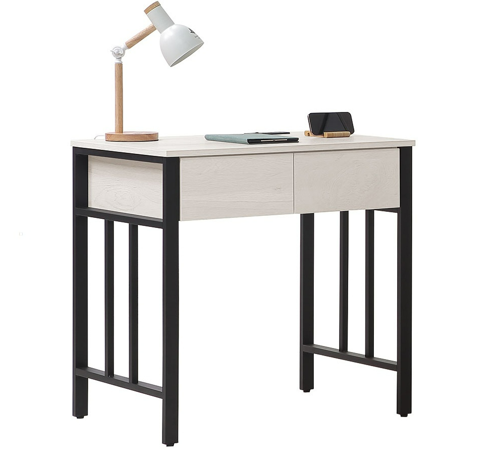 725-3 貝芮特2.7尺書桌 附USB插座，側邊黑鐵配件