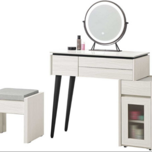 272-3 蘿拉2.65尺岩板伸縮鏡台 含椅 (附1片活動隔板.不分左右方向) (門片為5mm長虹強化玻璃)