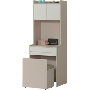 C526-8 若芙奶茶白化粧台 全組 含椅