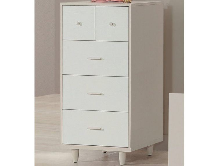 C526-9 若芙奶茶白斗櫃 五抽