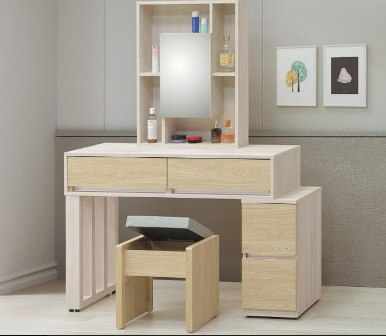 E41-7 柏妮絲4尺伸縮鏡台 含椅