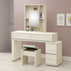 315-4 菲比4尺伸縮鏡台 含椅 (桌面至地面高度80cm) (鏡門內無隔板)