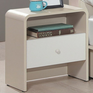 C526-4 若芙奶茶白床頭櫃