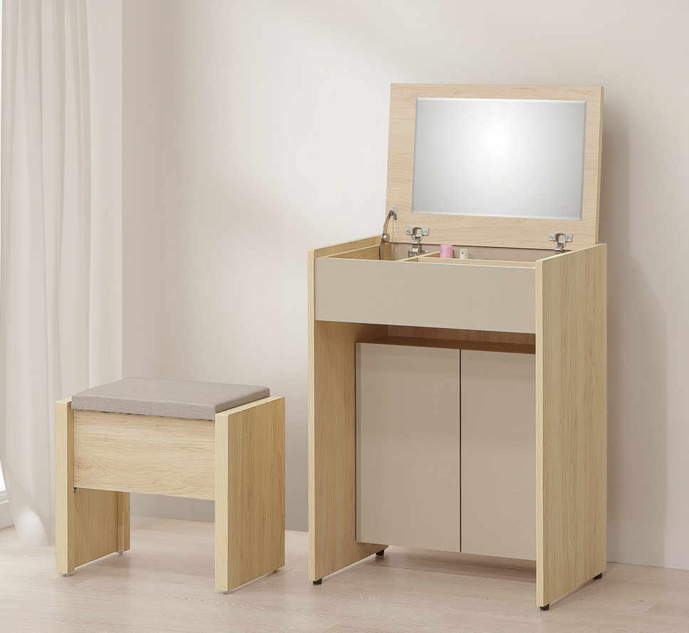 E45-1 芋香金2尺掀鏡台 含椅