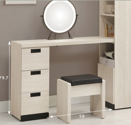 322-6 伊凡卡4尺組合書桌櫃 含椅 ⊙書櫃上門片內附1片活動隔板、下門片無隔板 ⊙書桌面尺寸：120×36cm、⊙不分左右方向、