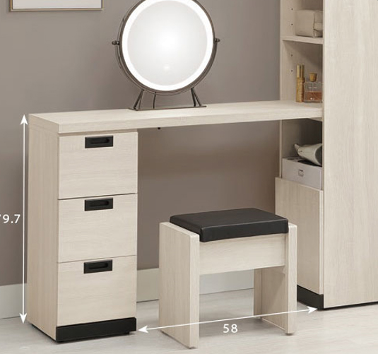 720-2 伊凡卡4尺組合書桌櫃 含椅 ⊙書桌面尺寸：120×36cm、 ⊙書櫃上門片內附1片活動隔板、 ⊙不分左右方向、