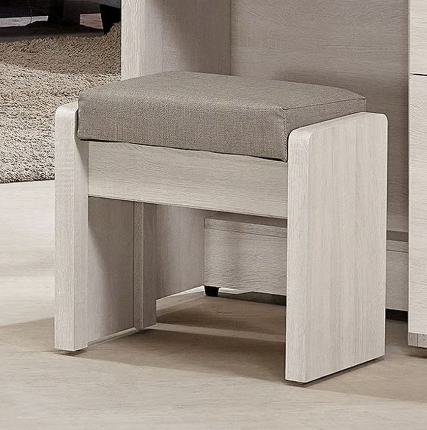 334-3 卡亞白梧桐色化妝椅 貓抓皮 (可掀開置物)