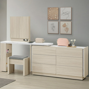 A42-04 萊米克4.5尺功能伸縮鏡台 L桌可自由擺放