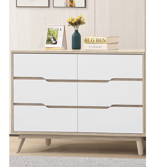 E56-4 肯詩特原橡雙色4尺六斗櫃