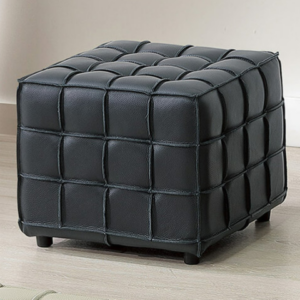 A225-04 方塊牛皮椅凳 黑