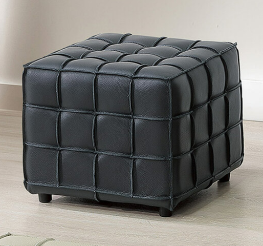 A225-04 方塊牛皮椅凳 黑