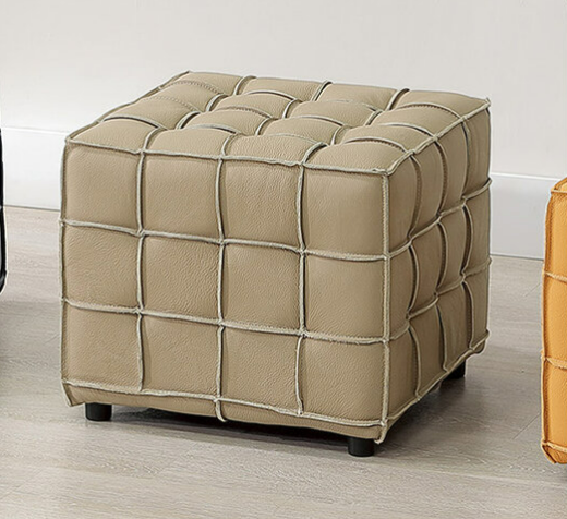 A225-05 方塊牛皮椅凳 咖啡