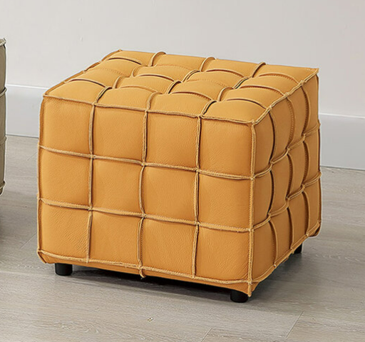 A225-06 方塊牛皮椅凳 橘