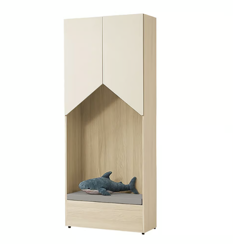 732-8 喬伊白橡木2.5*6.5尺高雙門坐櫃(附1片活動隔板)(坐墊可掀開置物)