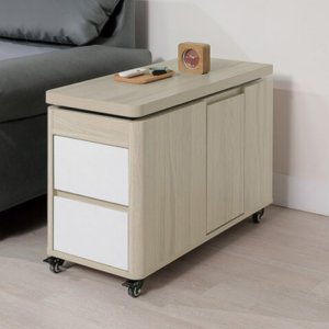 A313-01 蕾娜2.7尺多功能移動櫃 ⊙建議桌面升起時，一直線使用、