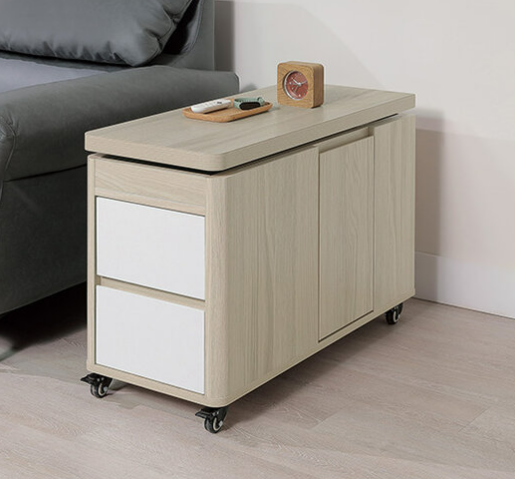 A313-01 蕾娜2.7尺多功能移動櫃 ⊙建議桌面升起時，一直線使用、