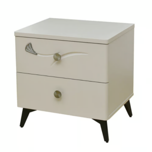 410-6 維斯塔床頭櫃 高級MDF+11cm防鏽烤漆黑鐵腳 (抽屜採高級鋼珠滑軌)(塗裝採PU平光烤漆)