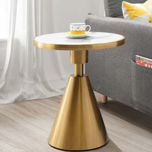 A328-02 多米尼克石面小茶几 不鏽鋼鍍鈦金色、