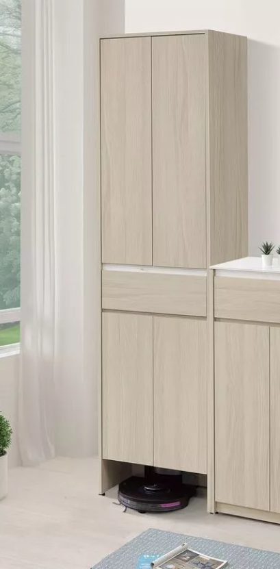 A394-03 華格納2*8尺吊衣桿掃地機收納高櫃掃地機空間內三活動隔板可自由取下