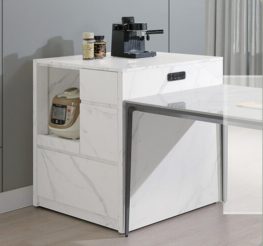 A412-01 卡洛那2.7*2.7尺白石紋桌邊櫃