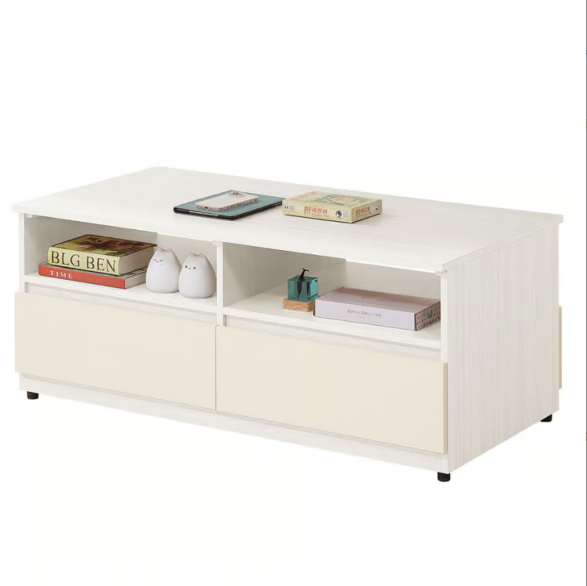 544-3 燕麥4尺四抽木面大茶几 (兩面雙抽皆可開)