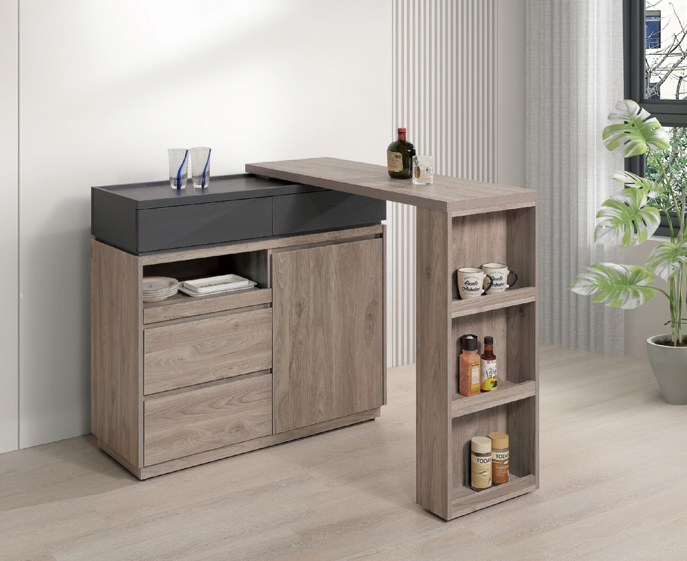 A420-01 華沙4尺伸縮餐櫃桌組