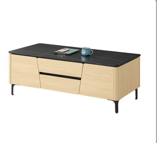 546-4 優悅4尺四抽四門黑金岩板大茶几 ⊙木門內無隔板、1.2公分平光岩板、