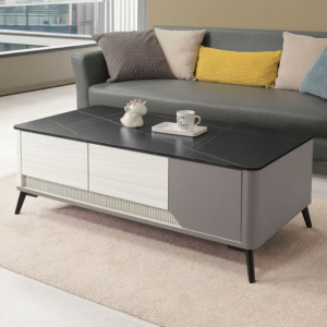 549-2 柏頓4尺二門四抽黑金岩板大茶几(抽屜雙邊造型.雙邊使用)1.2cm 平光岩板不可訂做