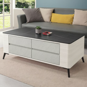 550-2 黛拉4尺四抽黑金岩板大茶几 (抽屜雙邊造型.雙邊使用)1.2cm 平光岩板