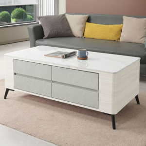 550-3 黛拉4尺四抽雪山岩板大茶几(抽屜雙邊造型.雙邊使用)1.2cm 亮面岩板