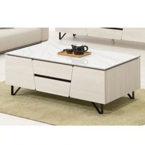 551-2 伊凡卡4尺四抽四門岩板大茶几(木門內無隔板)