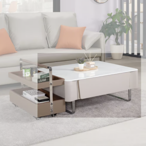 559-4 馬索克3尺科技石大茶几 (兩面單抽皆可開)