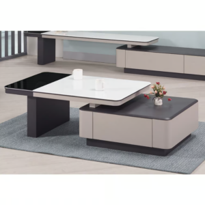 563-2 萊昂3.6尺二抽科技石伸縮大茶几 (兩面單抽皆可開)