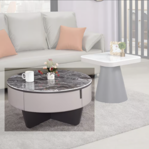 564-2 巴蒂2.6尺科技石大茶几(兩面單抽皆可開）