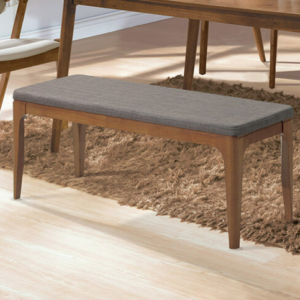 A524-07 萊德淺胡桃灰布長凳 胡桃